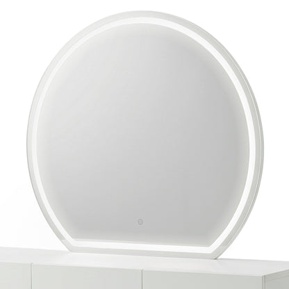 Oria Round LED Mirror Dressing Table in White