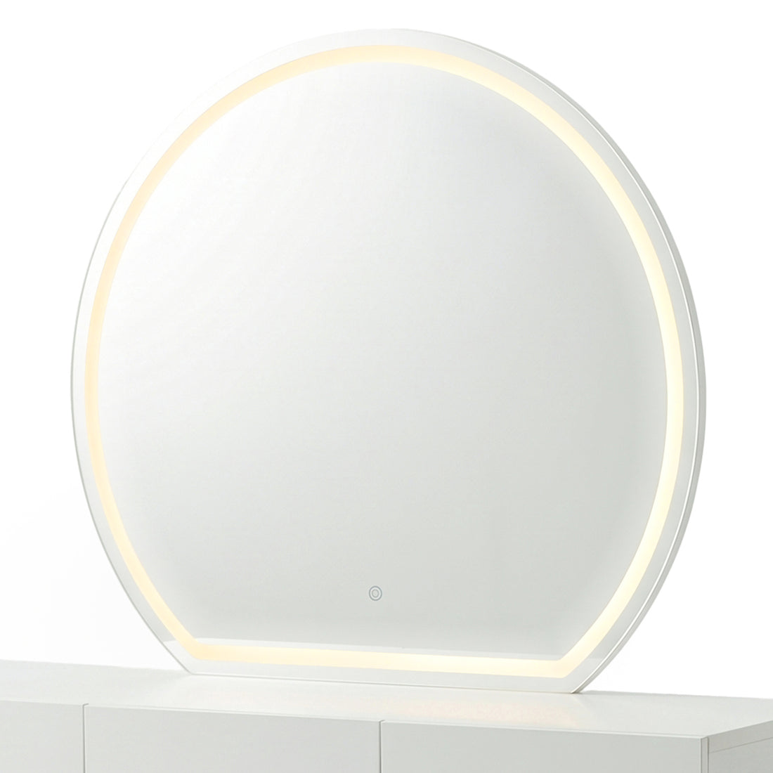 Oria Round LED Mirror Dressing Table in White