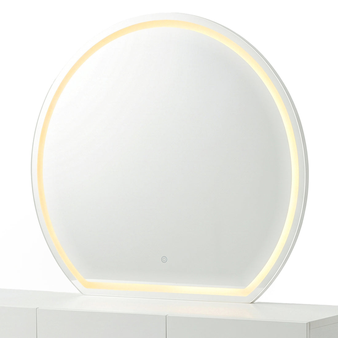 Oria Round LED Mirror Dressing Table in White