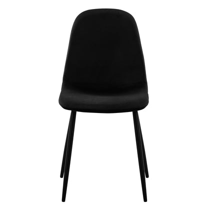 Rylee 120cm Black Round Table w/ 4 Halsa Chairs Dining Set featuring a sleek black chair with sturdy legs, exemplifying elegance and contemporary design in a stylish dining arrangement.