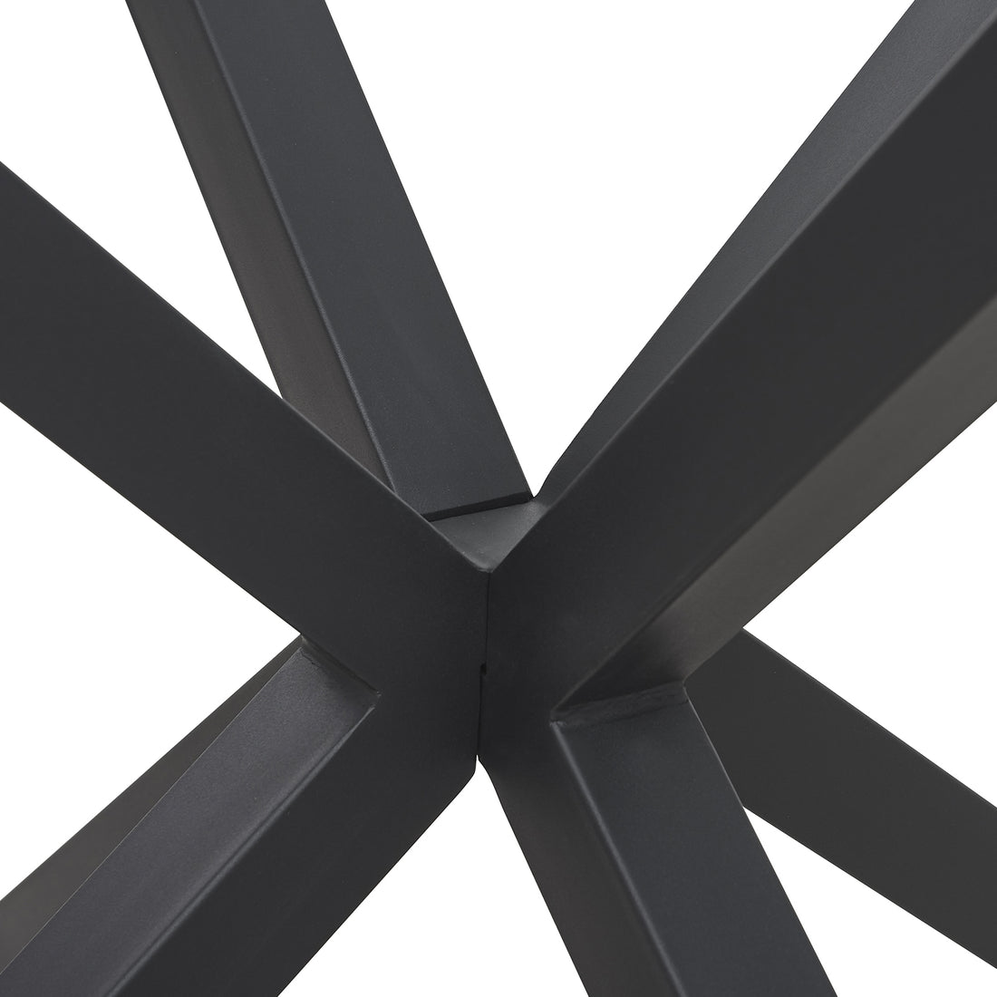 Rylee 120cm Black Round Table w/ 4 Halsa Chairs Dining Set features a round glass top with intersecting X-shaped metal legs and four high-backed upholstered velvet chairs with solid angled legs.