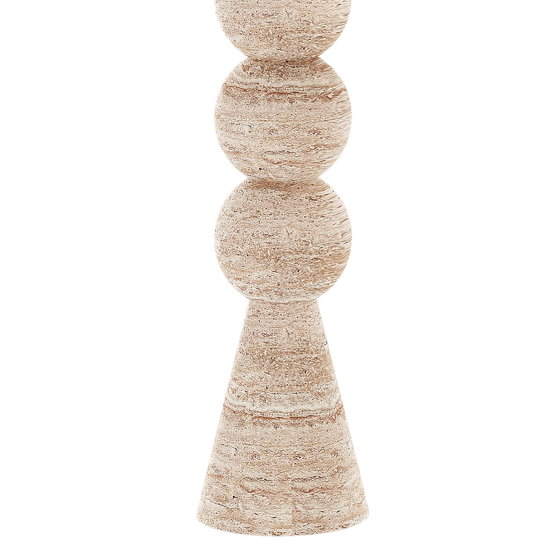 Sandford Modern Concrete Console Table - Travertine features a sculpted, artistic base with round shapes, a smooth rectangular top, and travertine-like finish, blending modern style with natural stone elegance.