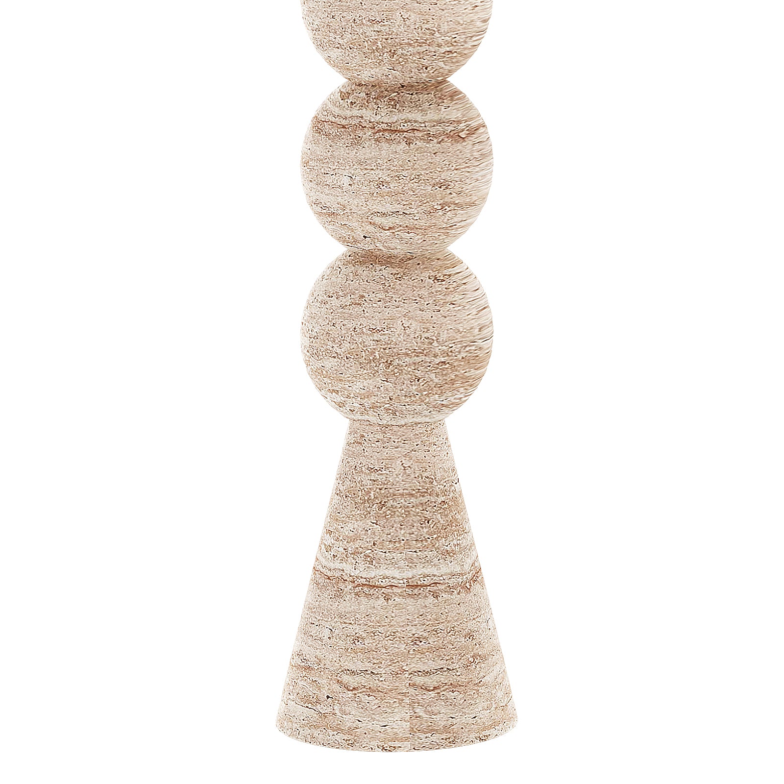 Sandford Modern Concrete Console Table - Travertine features a sculpted, artistic base with round shapes, a smooth rectangular top, and travertine-like finish, blending modern style with natural stone elegance.