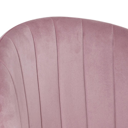 Scarlett Velvet Dining Chair Mauve Pink Set of 2, showcasing plush velvet fabric and sleek black metal legs, provides an elegant touch to any dining space.