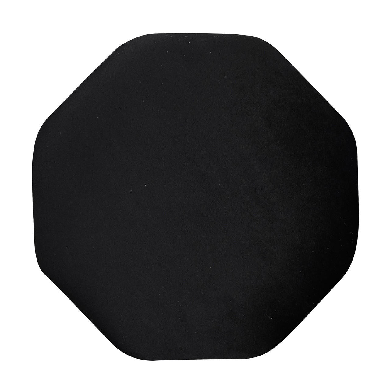 Solid-black octagonal pad representing Serenity & Paisley Makeup Vanity Table & Stool Set in Black. The minimalistic design highlights the elegance and modern style of the featured product ensemble.