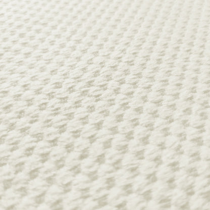 Close-up of Sofia Chenille Fabric Dining Chair, showcasing its plush white chenille texture and foam padding, emphasizing comfort and style in a Scandinavian design. Set of 2 chairs included.