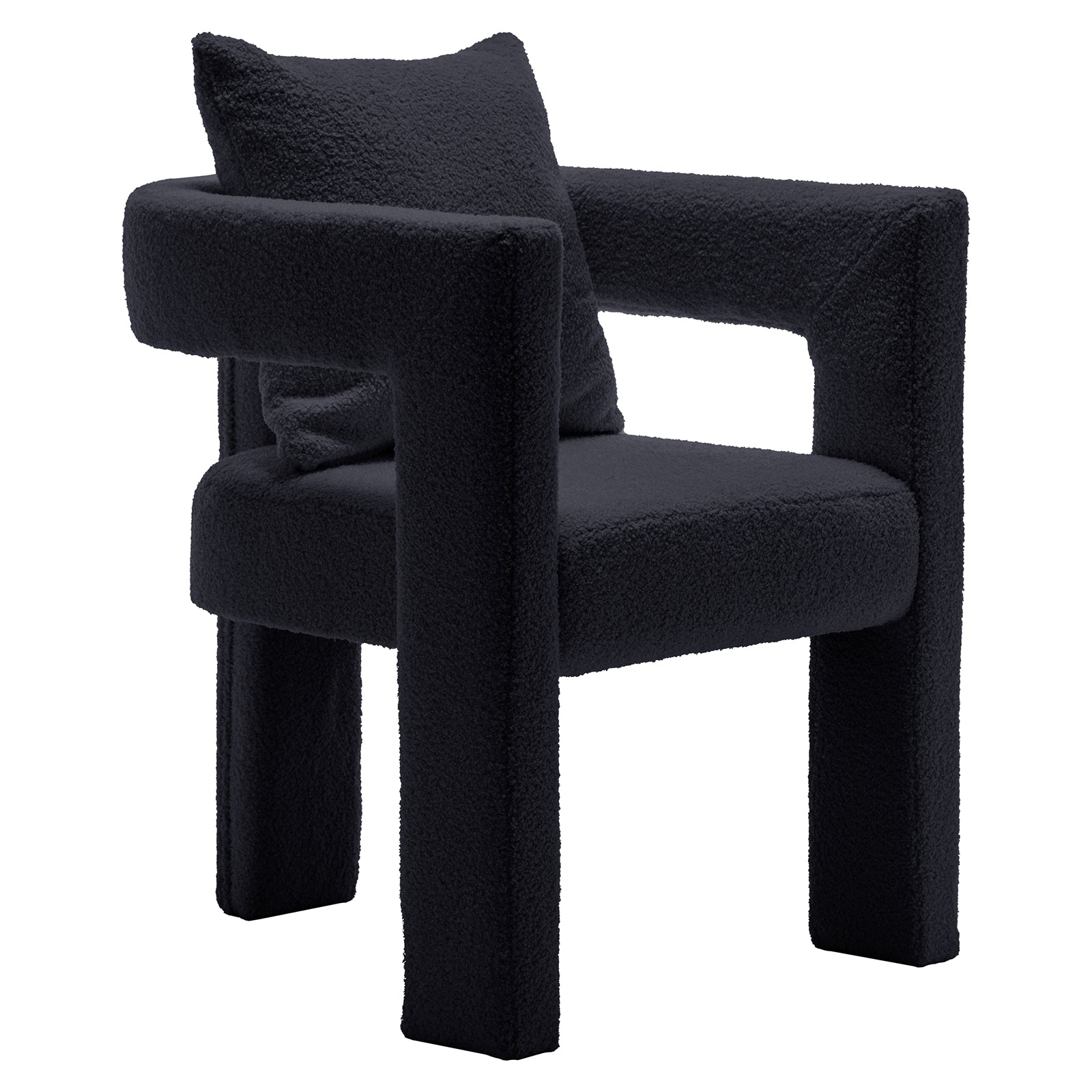 Boucle Chair Stature Chair Black Utah Boucle Curved Legged Accent