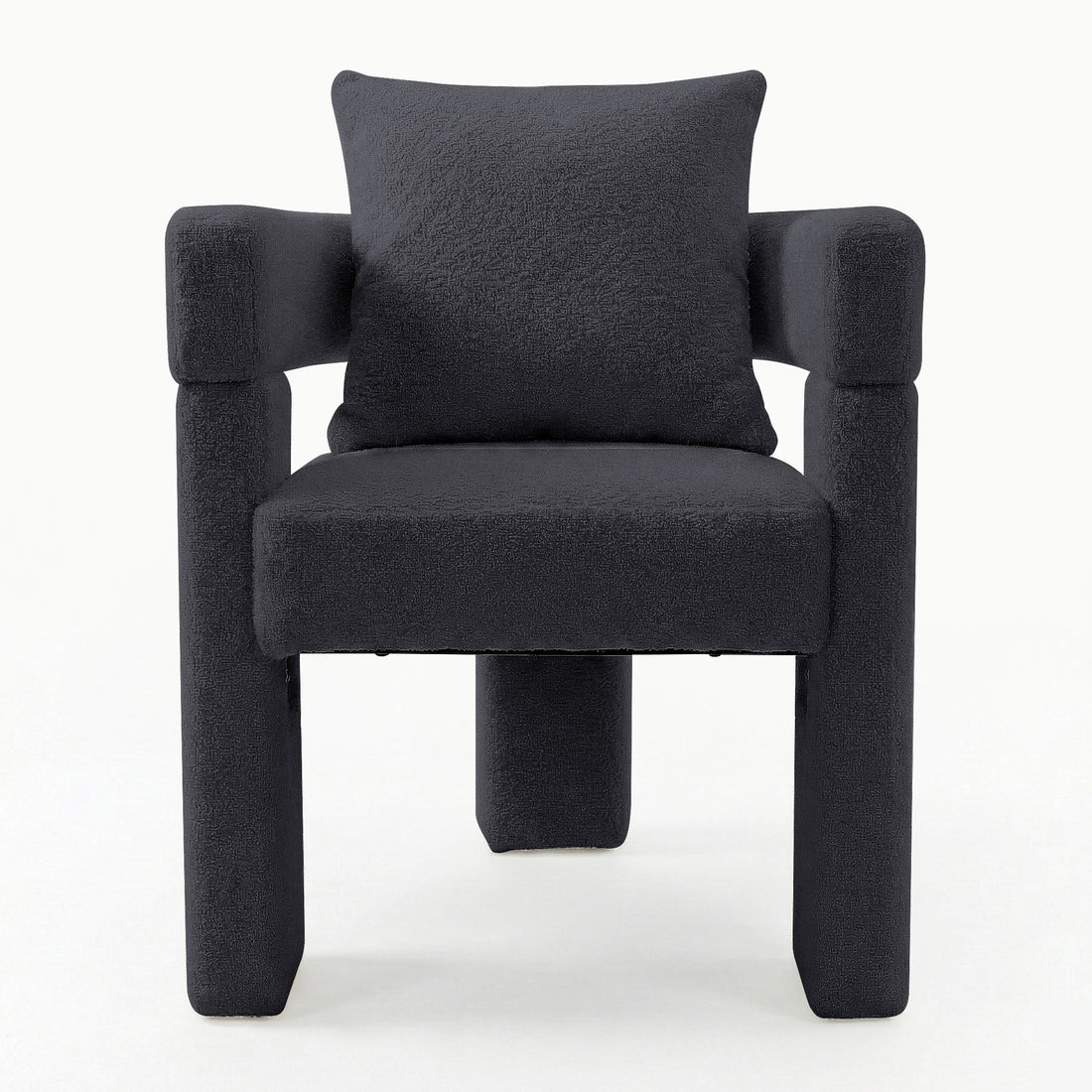 Utah Boucle Curved 3 Legged Accent Chair in Black
