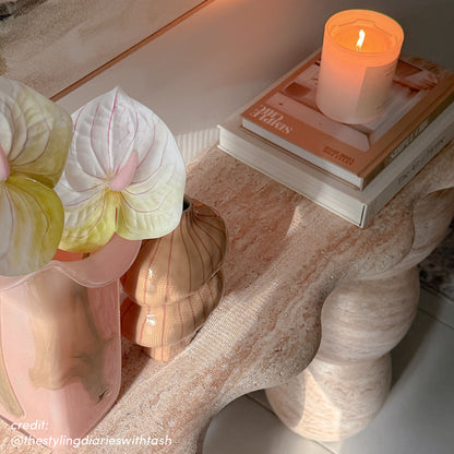 Valdor Signature Concrete Console Table in Travertine