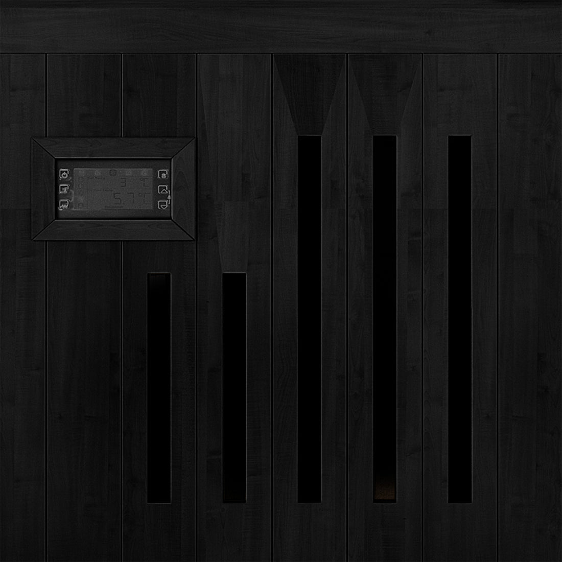 Lambert 2-Person 1HP Chiller Ice Bath in Black features a sleek wood-panel design with digital controls, ideal for dual cold or heat therapy, blending style with functionality for enhanced recovery.