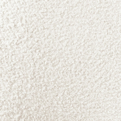Extreme close-up of the Anica 6 Seater Boucle Sofa Bed Set in Cream White, highlighting its fluffy, looped boucle texture, showcasing the sofa's inviting, cosy fabric surface.
