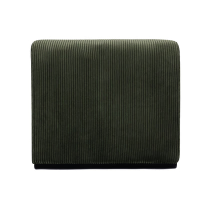 Bengtaz Corduroy Armless Curved Accent Chair - Dark Green