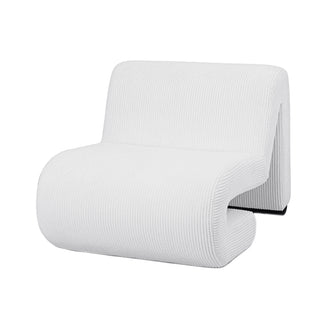 Bengtaz Corduroy Armless Curved Accent Chair - White