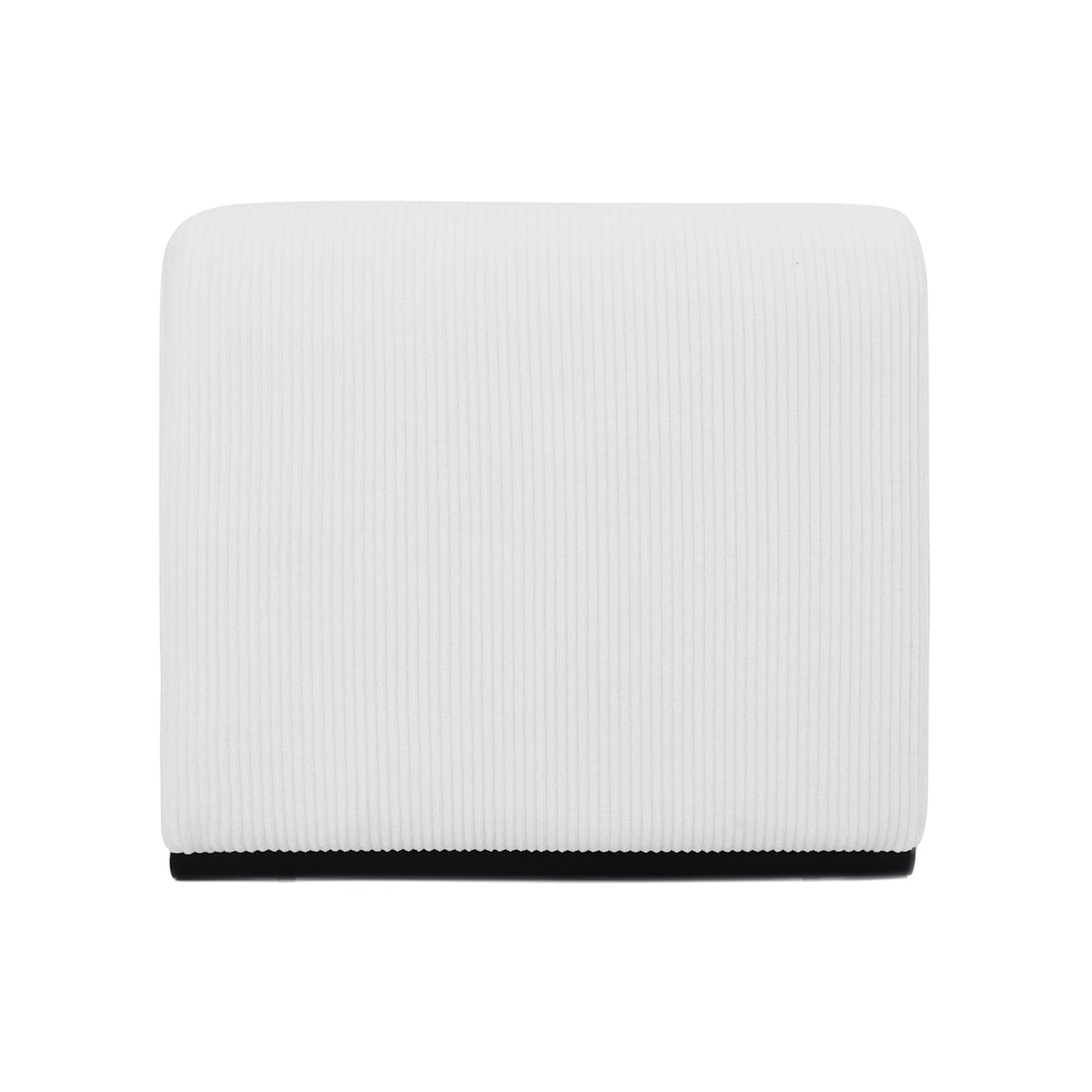 Bengtaz Corduroy Armless Curved Accent Chair - White