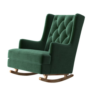 Brandt 2-in-1 Convertible Rocking Armchair in Forest Green