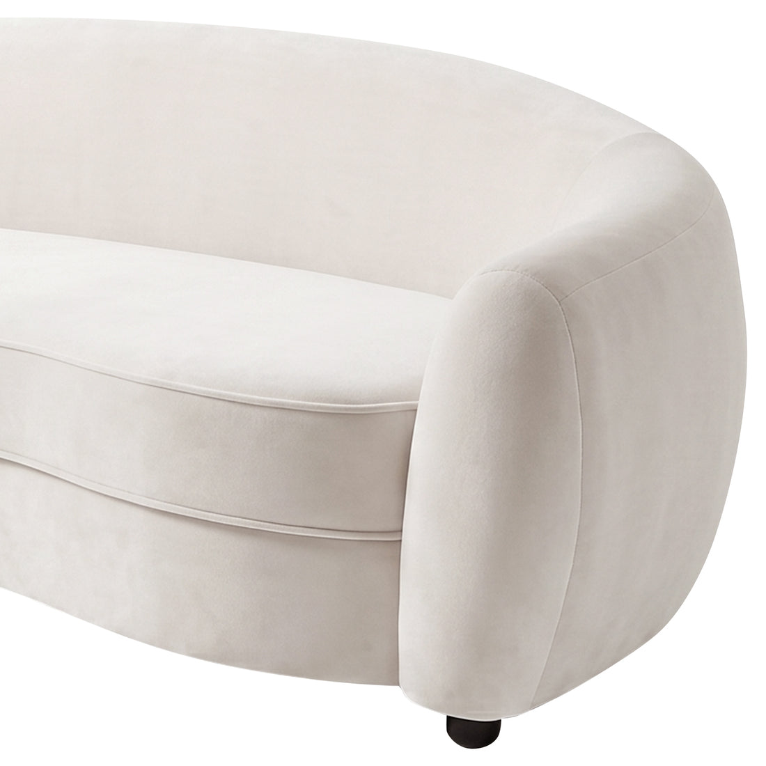 Brisol 3.5 Seater Velvet Curved Sofa in Cream White