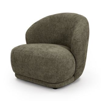 Caroline Chenille Curved Accent Chair in Moss Green