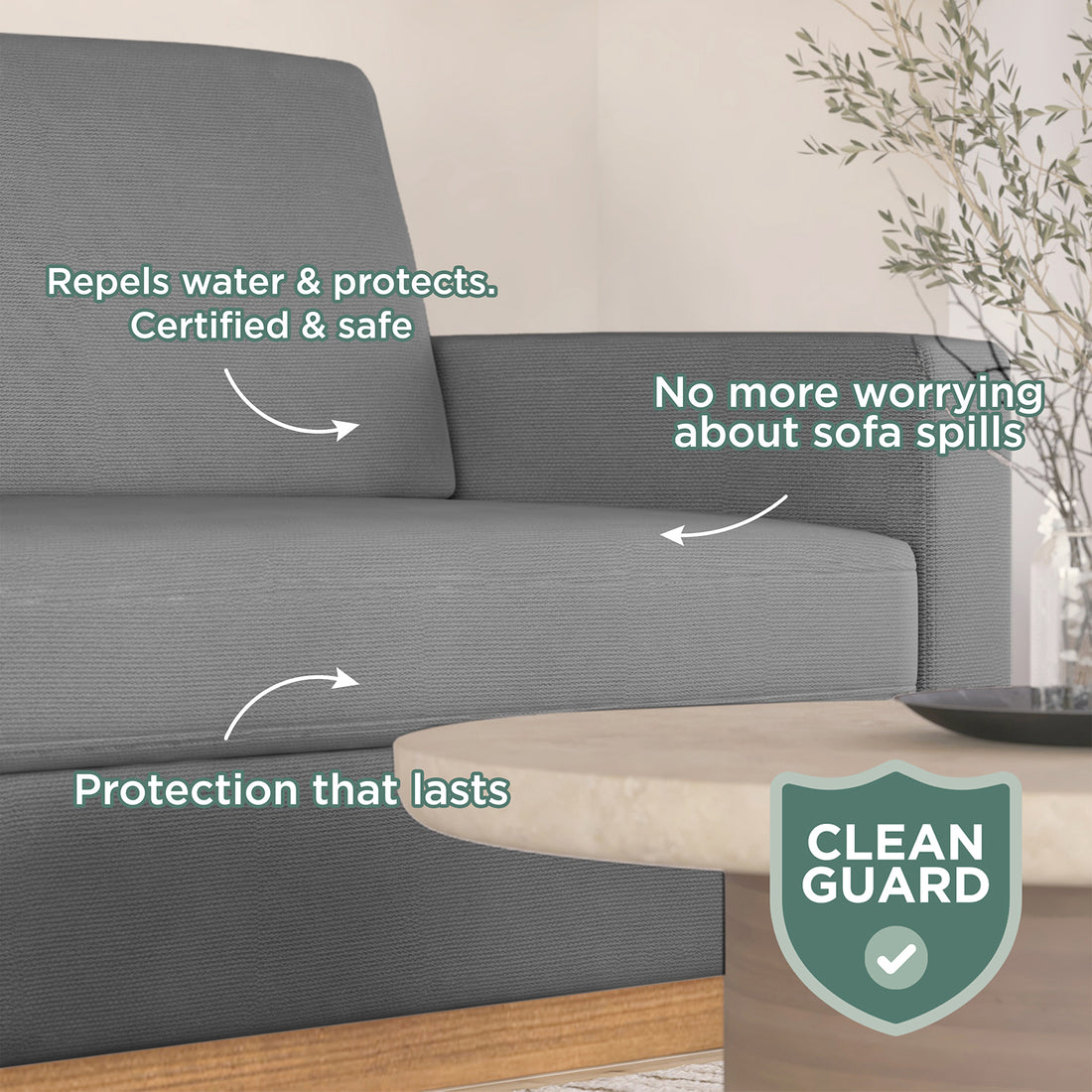 Celeste 3 Seater Hardwood Fabric Sofa Ash with plush removable cushions, rubber wood legs, and a modern design, showcasing its comfort-focused construction and elegant style, perfect for any living room.