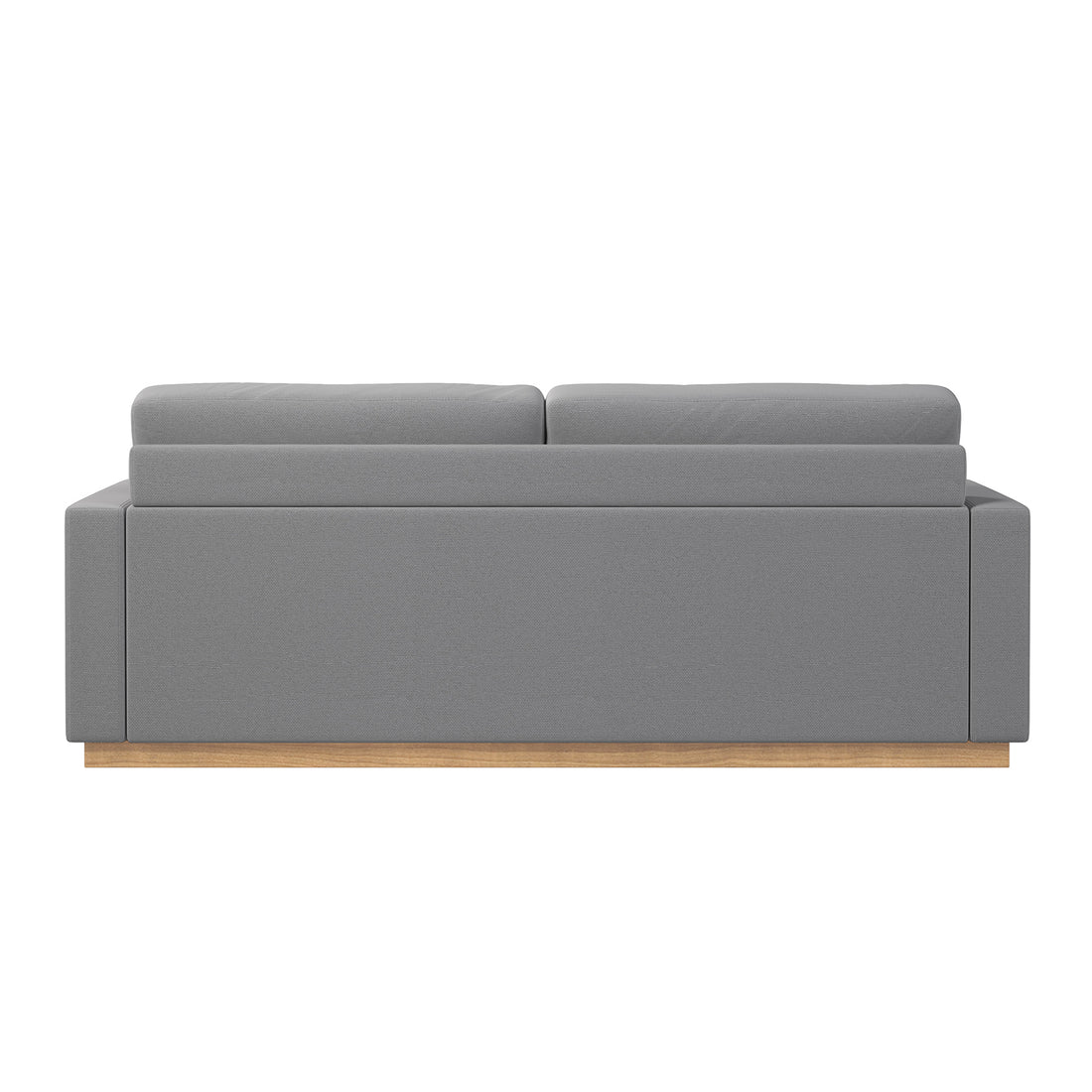 Celeste 3 Seater Hardwood Fabric Sofa Ash features a close-up of its durable polyester linen fabric and sturdy eucalyptus hardwood construction, showcasing its elegant design and removable cushions for easy maintenance.