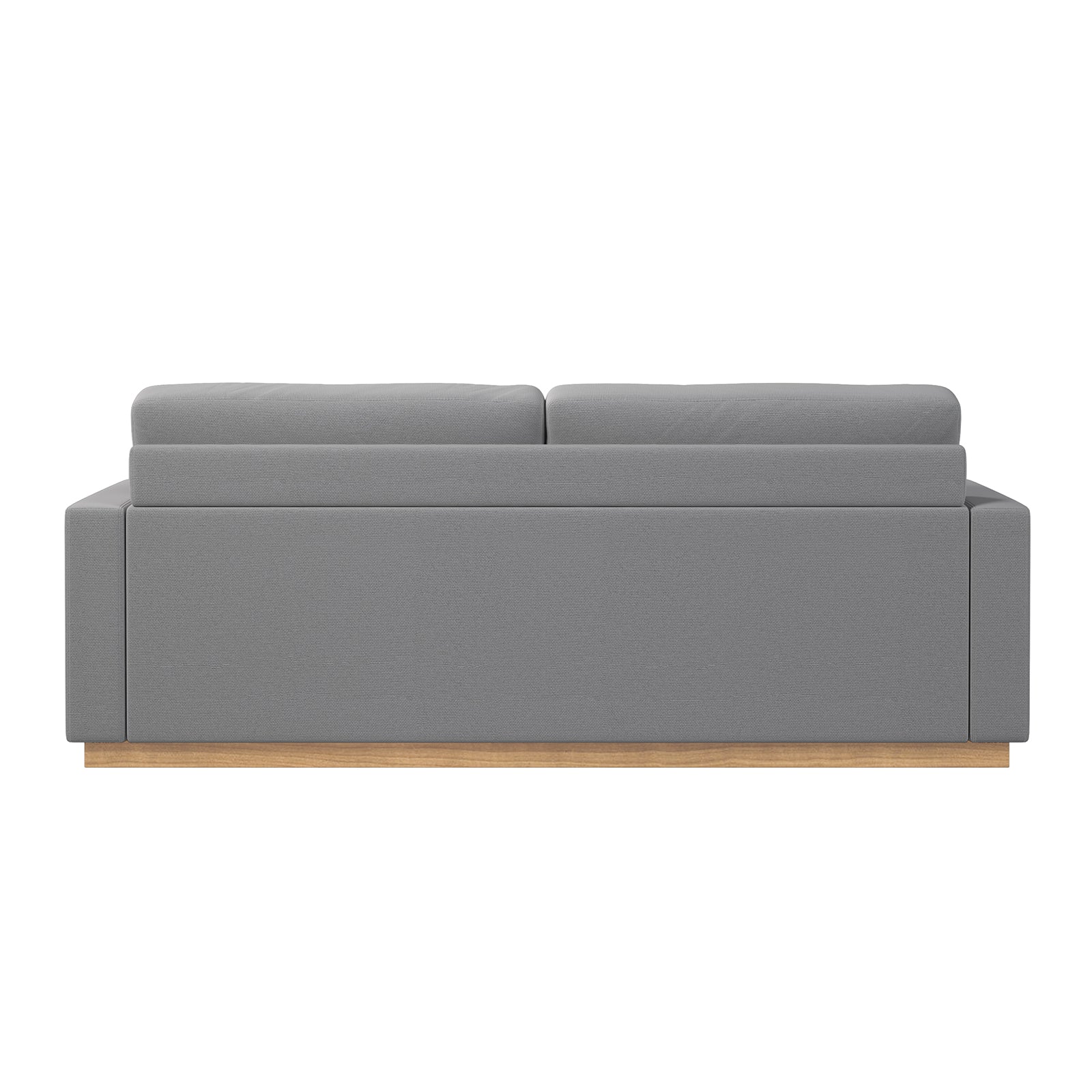 Celeste 3 Seater Hardwood Fabric Sofa Ash features a close-up of its durable polyester linen fabric and sturdy eucalyptus hardwood construction, showcasing its elegant design and removable cushions for easy maintenance.