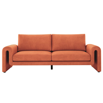 Celyn 3 Seater Velvet Upholstered Sofa Burnt Orange