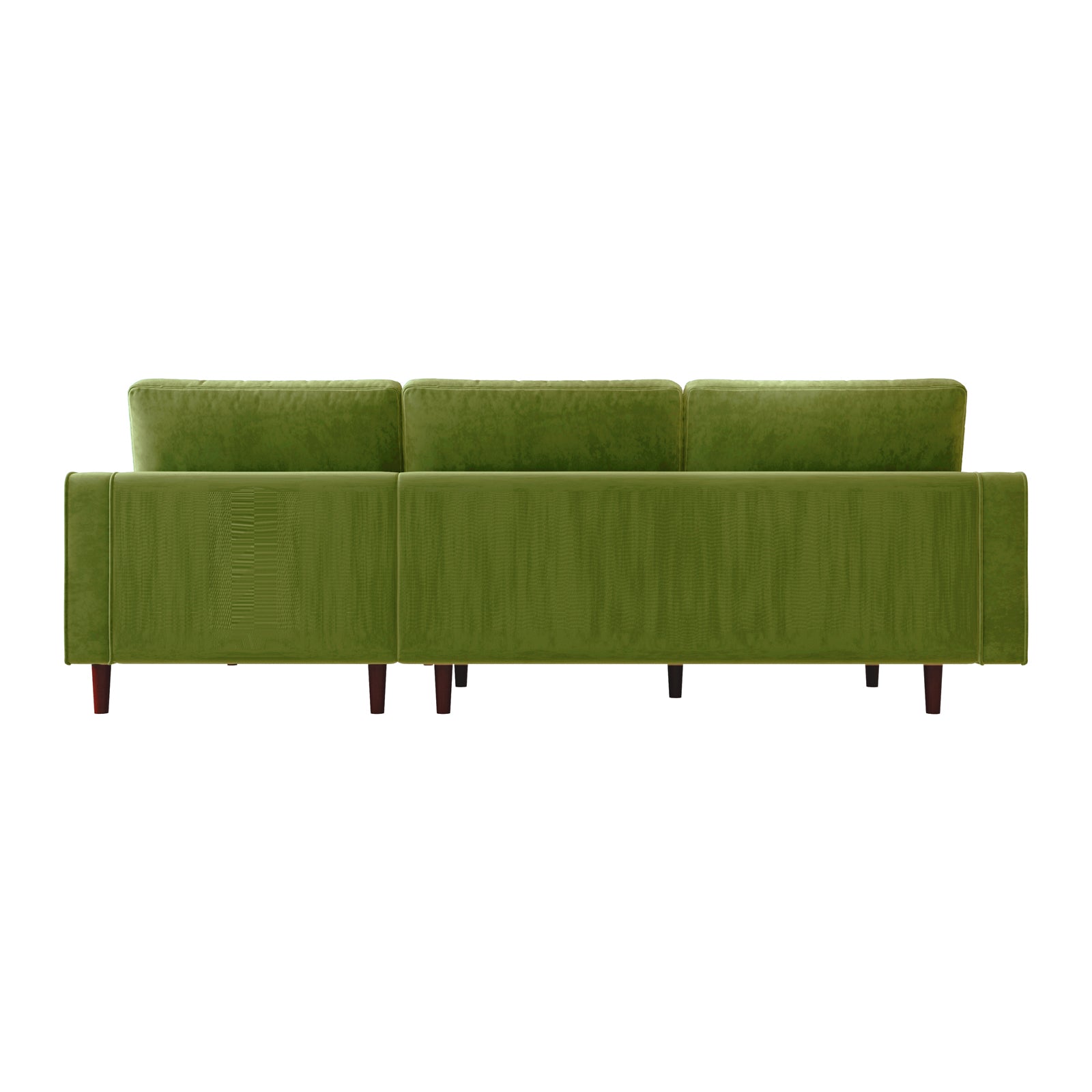 Claude 3 Seater Velvet Sofa with Chaise – Jade Green features plush cushions, a spacious chaise, wooden legs, and elegant velvet upholstery, combining luxury and comfort for modern living spaces.