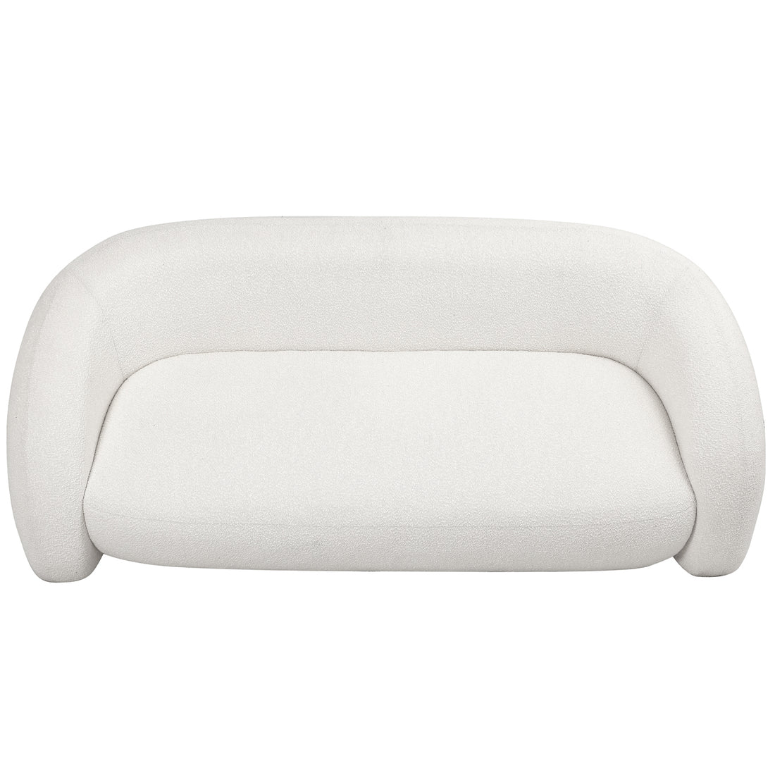 Top View of Clioz Bouclé 4 Seater Curved Lounge Package - Eggshell White