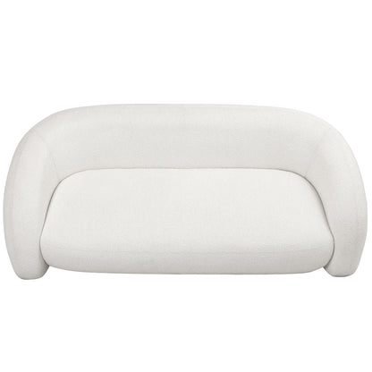 Top View of Clioz Bouclé 4 Seater Curved Lounge Package - Eggshell White