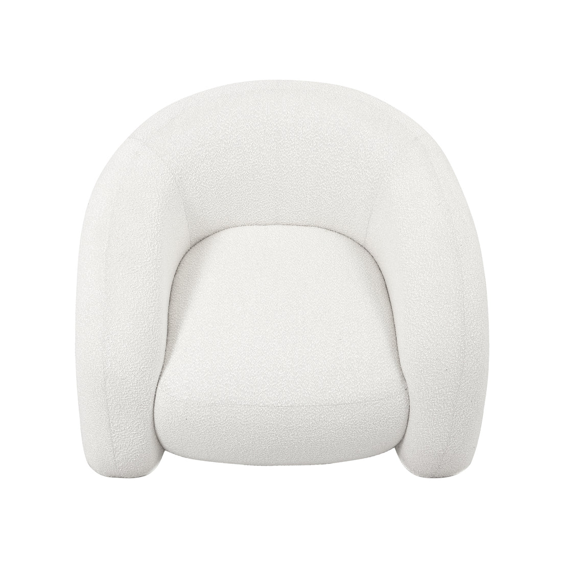 Top View of Clioz Bouclé 4 Seater Curved Lounge Package - Eggshell White