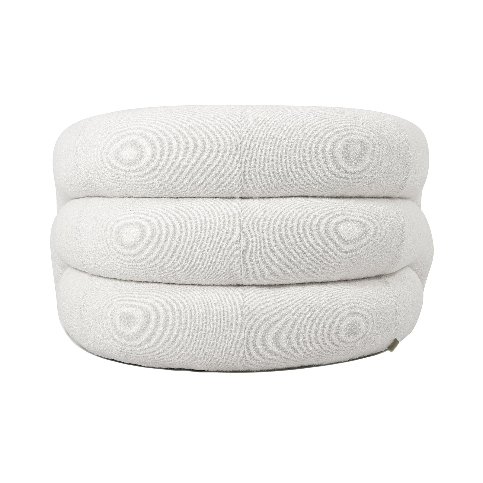 Back View of Clioz Bouclé 4 Seater Curved Lounge Package - Eggshell White