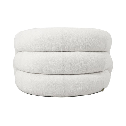 Back View of Clioz Bouclé 4 Seater Curved Lounge Package - Eggshell White