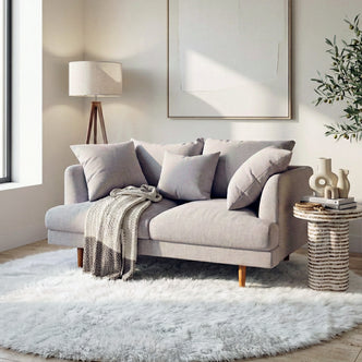 Colton 2-Seater Fabric Sofa in Stone