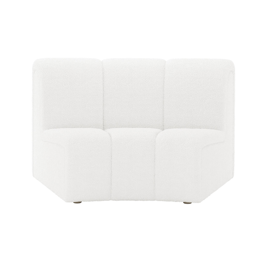 Corina 3 Seater Modular Boucle Sofa in Cream White, featuring a white, three-seat corner unit with textured bouclé fabric, showcasing elegant, sleek design, and modular functionality for customizable living room arrangements.