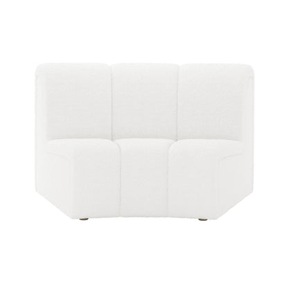 Corina 3 Seater Modular Boucle Sofa in Cream White, featuring a white, three-seat corner unit with textured bouclé fabric, showcasing elegant, sleek design, and modular functionality for customizable living room arrangements.