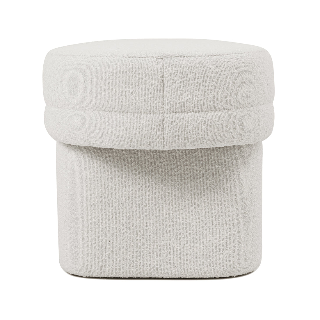 Elzan Bouclé Upholstered Bench showcases luxurious bouclé fabric with a sleek, curved design. Its sculptural silhouette and plush padding offer a sophisticated, modern addition to any interior space.