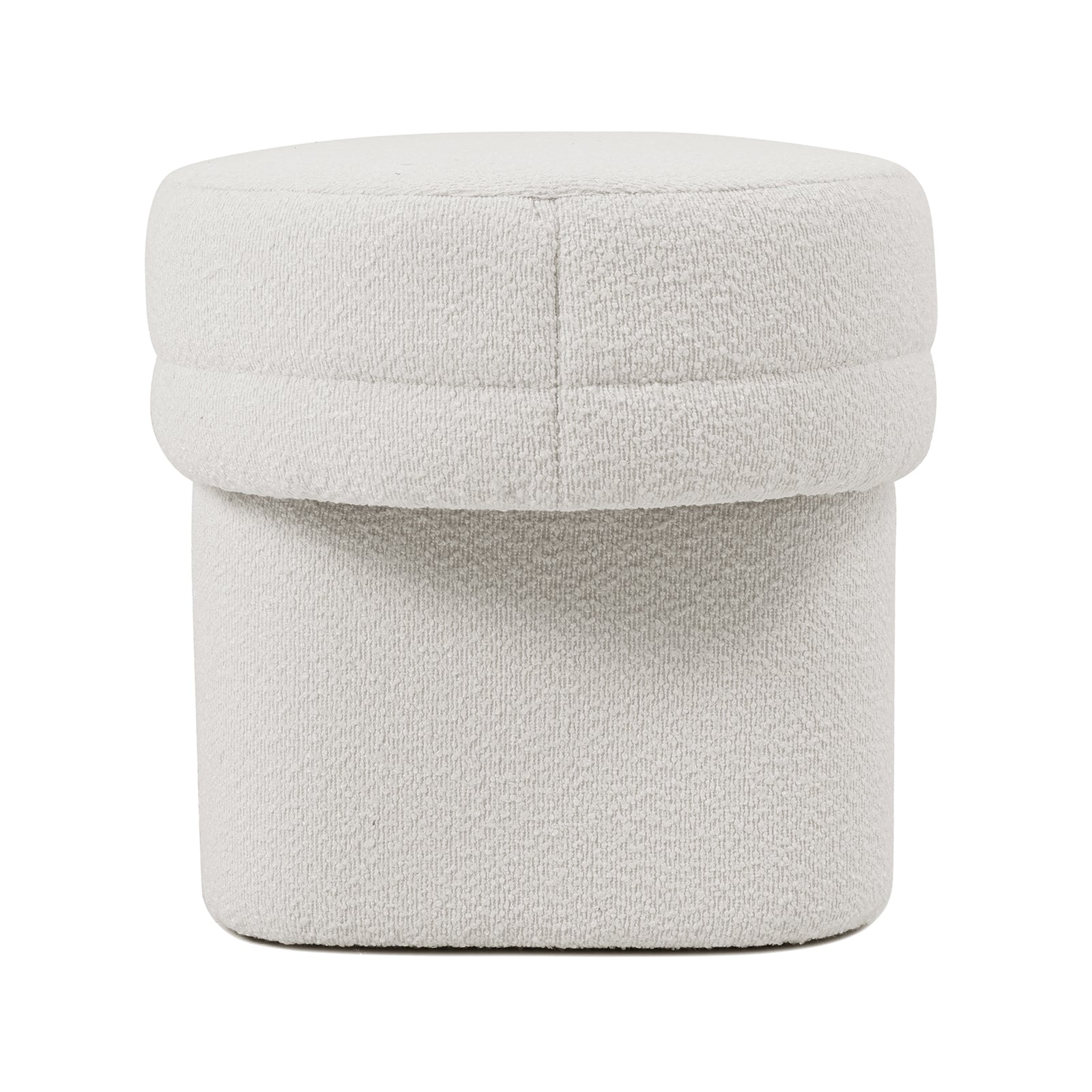 Elzan Bouclé Upholstered Bench showcases luxurious bouclé fabric with a sleek, curved design. Its sculptural silhouette and plush padding offer a sophisticated, modern addition to any interior space.