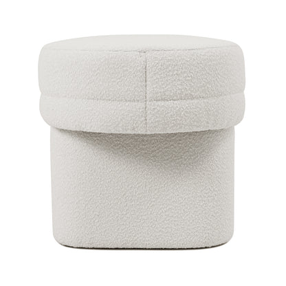 Elzan Bouclé Upholstered Bench showcases luxurious bouclé fabric with a sleek, curved design. Its sculptural silhouette and plush padding offer a sophisticated, modern addition to any interior space.