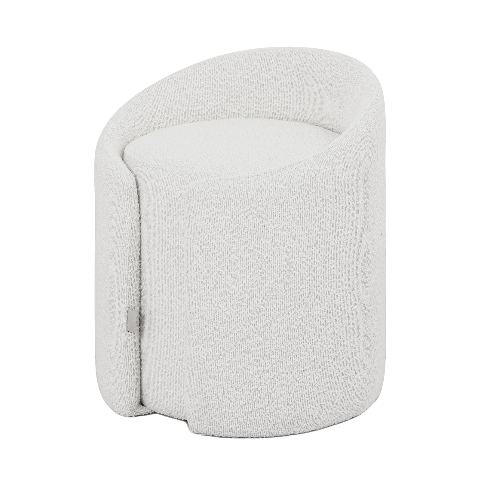 Emiken Boucle Ottoman Stool - Eggshell White