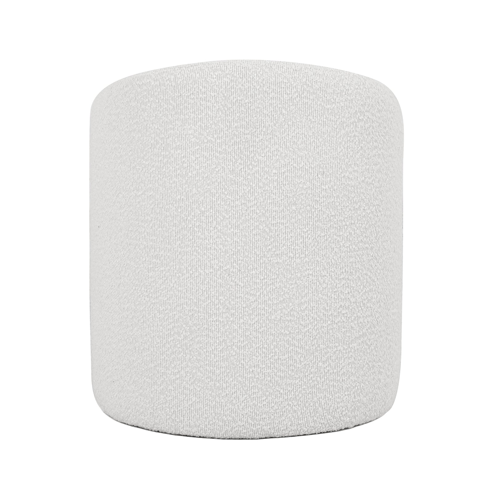 Emiken Boucle Ottoman Stool - Eggshell White