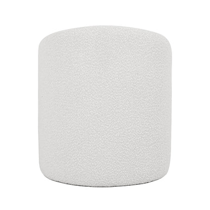 Emiken Boucle Ottoman Stool - Eggshell White