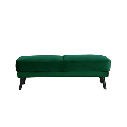 Esben 6-Seater Velvet Sofa Bed Set with Ottoman in Dark Forest Green, highlighting its plush cushions, sturdy wooden legs, and Scandinavian design, emphasizing its dual functionality as a sofa and bed.