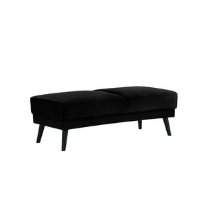 Esben Velvet Fabric Ottoman in Black