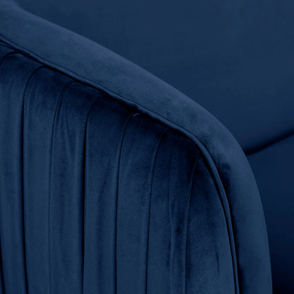 Evelyn 4 Seater Velvet Sofa Set Blue