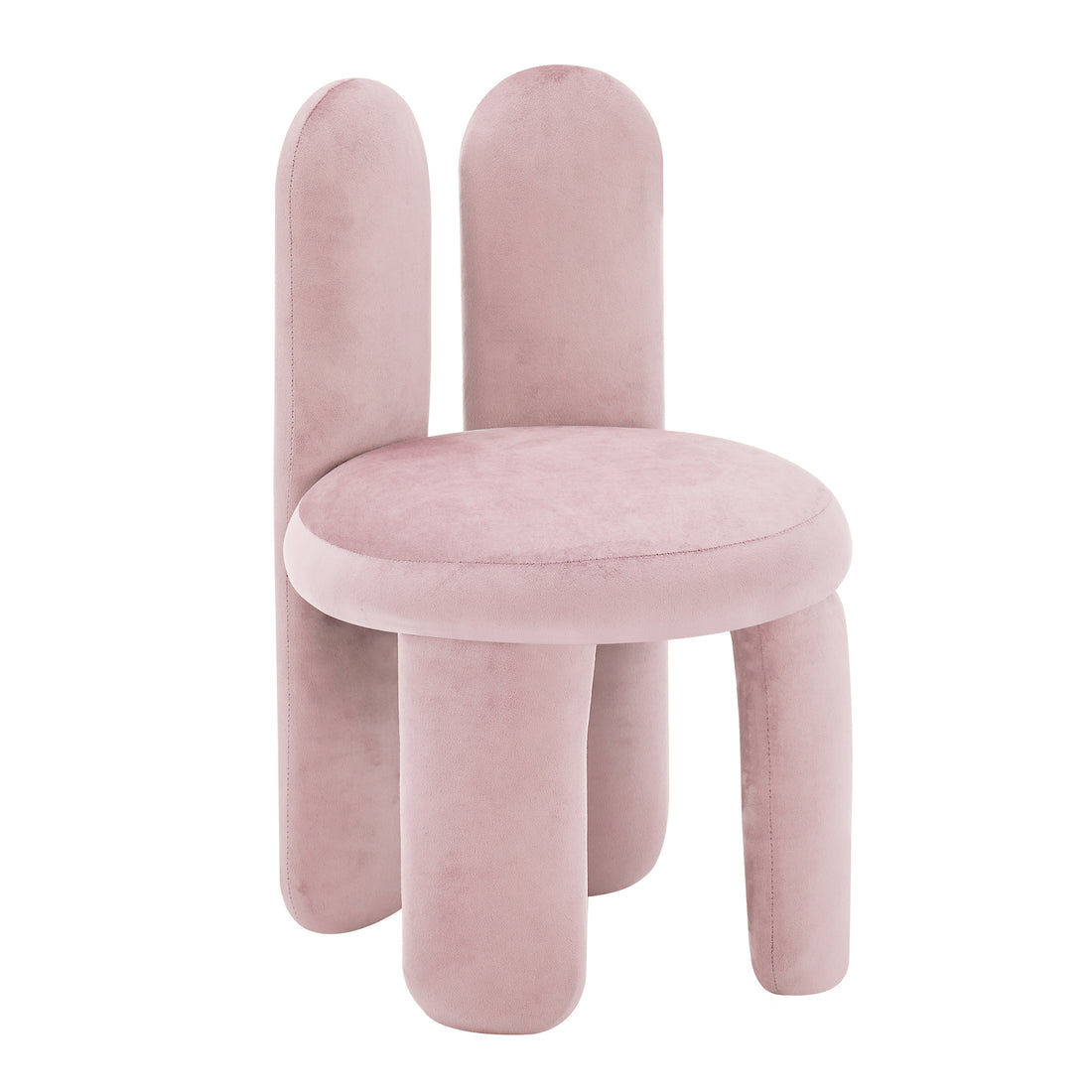 Flore Velvet Bunny Backrest Kids Chair features a plush texture and bunny-shaped backrest, showcasing luxurious velvet upholstery with a whimsical design, perfect for adding charm to a child's space.