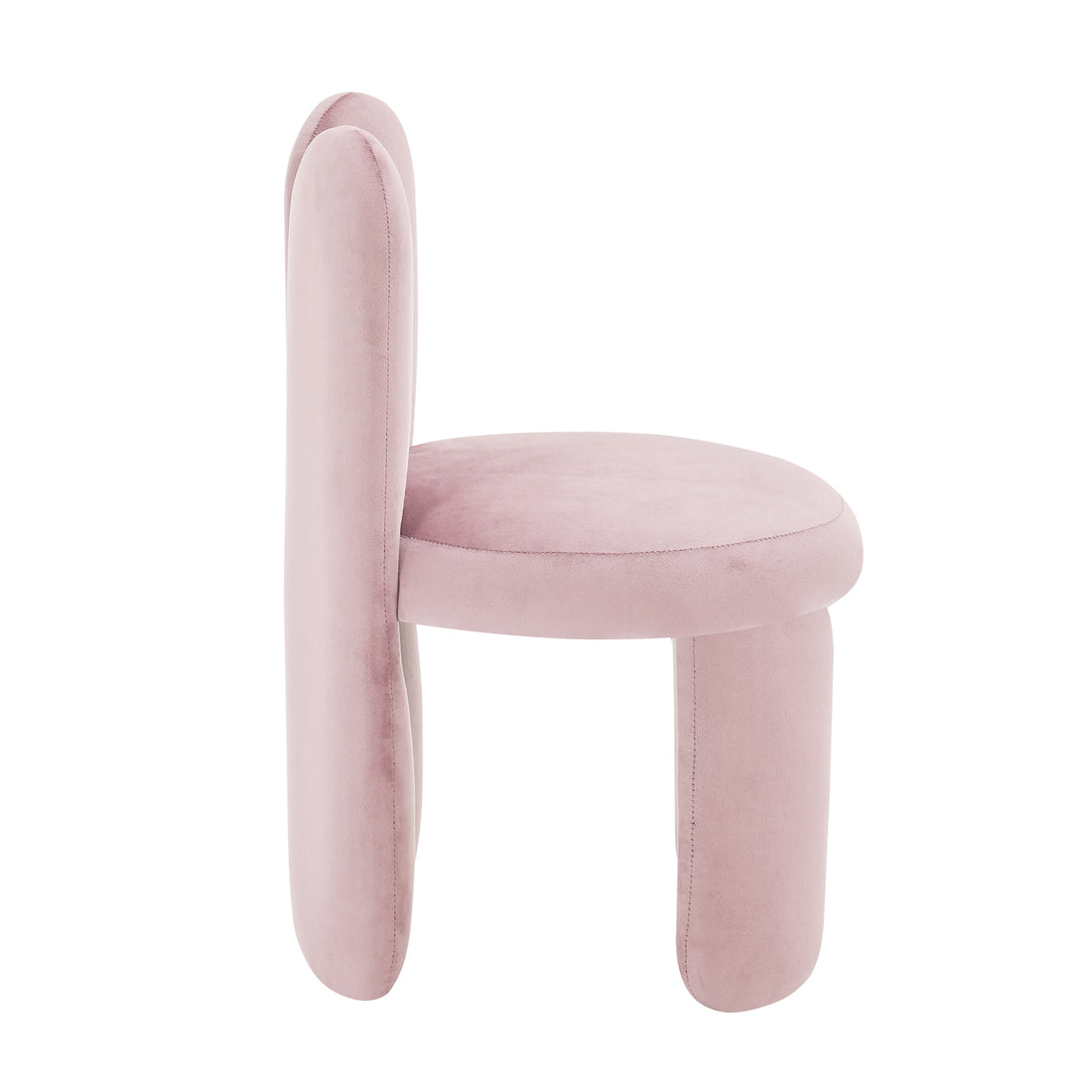 Close-up of the Flore Velvet Bunny Backrest Kids Chair Light Pink, highlighting its plush velvet fabric and bunny-shaped backrest designed for comfort and whimsy in children's spaces.