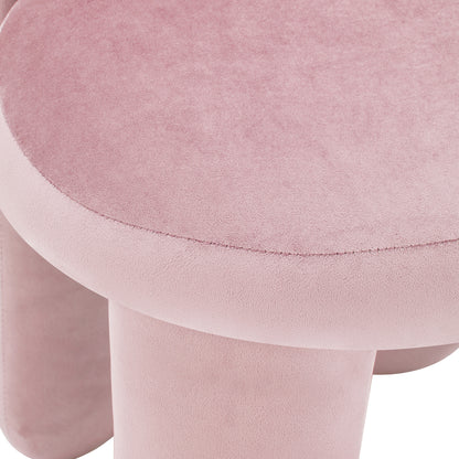 Flore Velvet Bunny Backrest Kids Chair Light Pink features a plush velvet covering and a whimsical bunny-shaped backrest, designed for comfort and charm, perfect for enhancing any child's room.