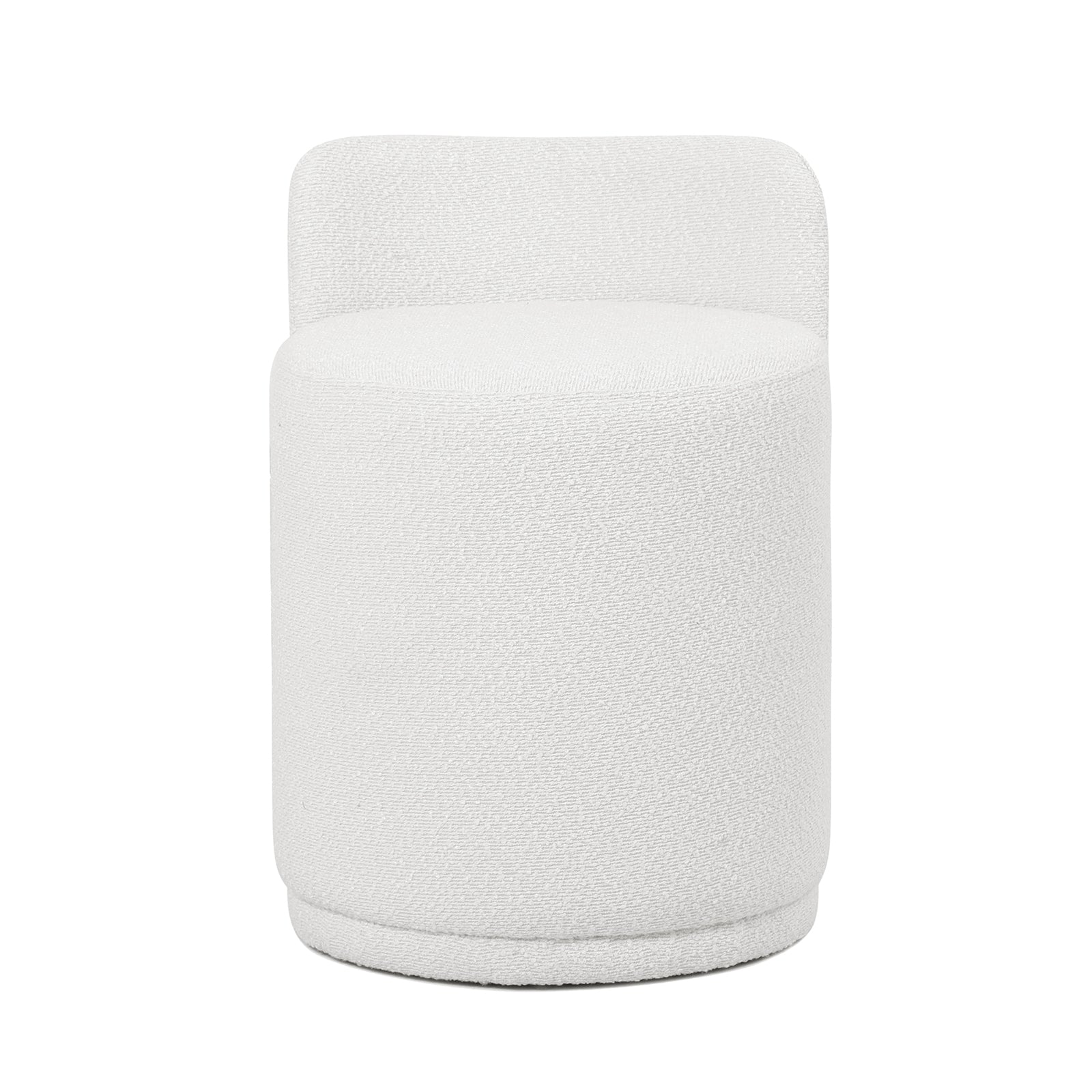 Hiboa Boucle Ottoman Stool in Eggshell White