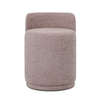 Close-up of the Hiboa Chenille Ottoman Stool in Light Pink, showcasing its plush chenille upholstery and thick cushioning, perfect for use as a seat, footrest, or compact side table.