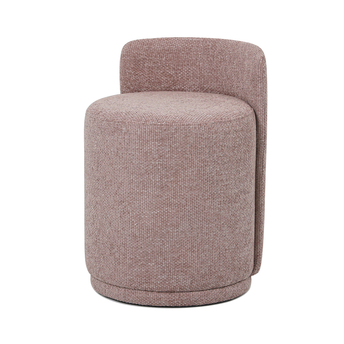 Hiboa Chenille Ottoman Stool Light Pink close-up showcasing its ultra-soft chenille upholstery and plush cushioning, highlighting its elegant design and inviting texture for versatile use in various home settings.