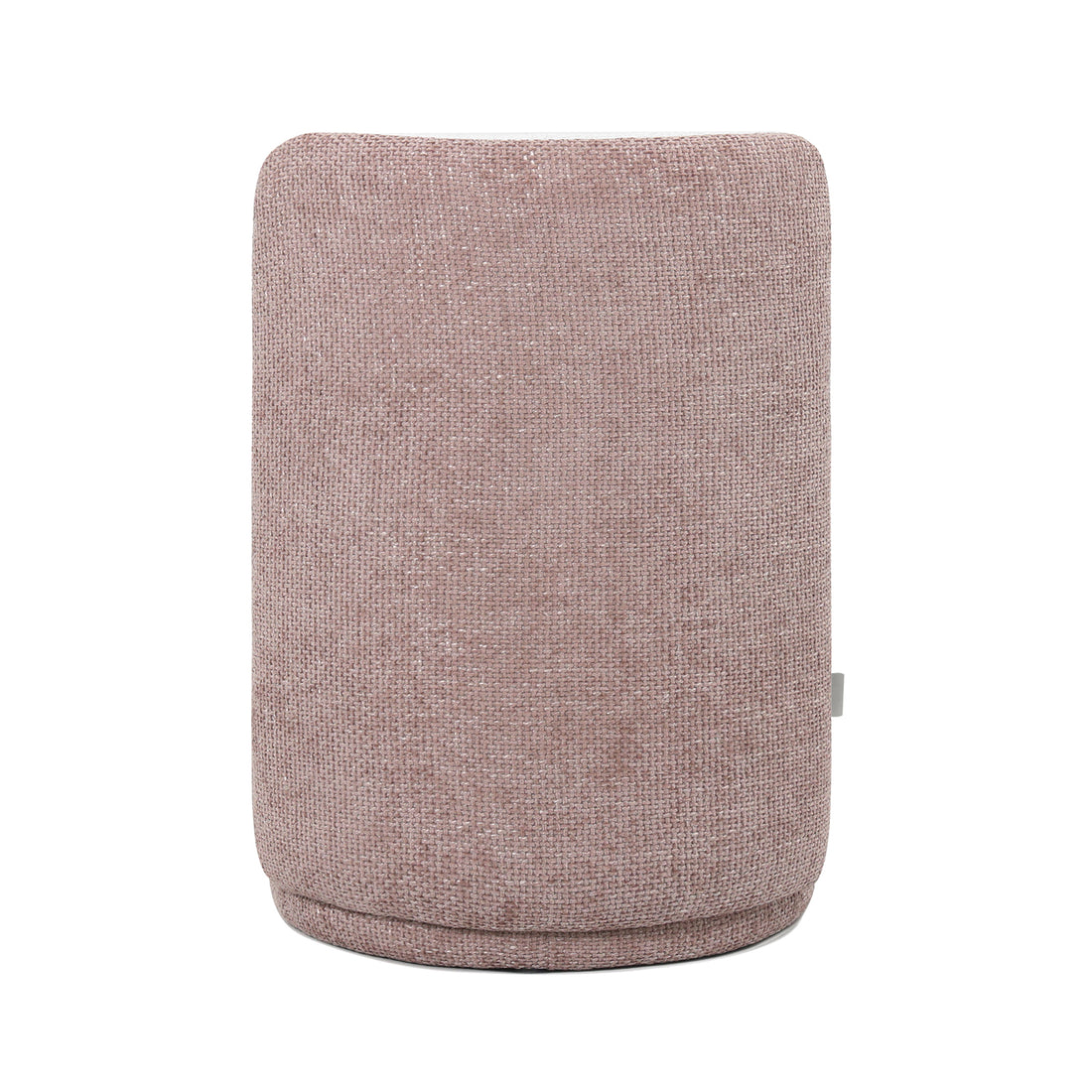 Hiboa Chenille Ottoman Stool Light Pink, showcasing its plush chenille fabric with detailed cushioning. Designed for versatility, it serves as a seat, footrest, or side table, exuding modern elegance.